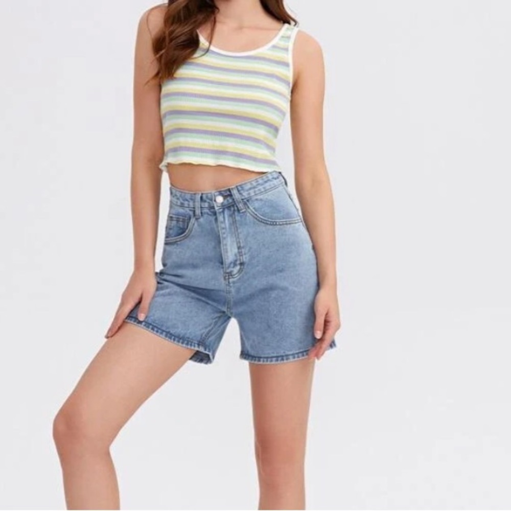 SHEIN High Waist Denim Mom Shorts XS